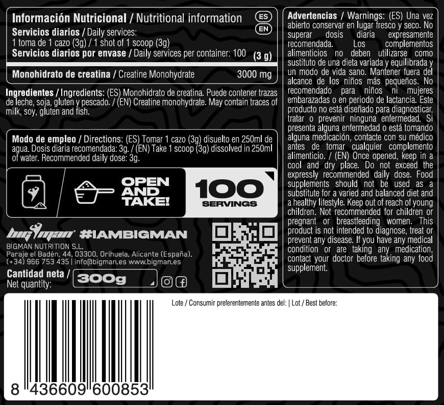 BigMan Forza Protein 2kg + Creatina 300g | Whey + Soja | 80% Proteína