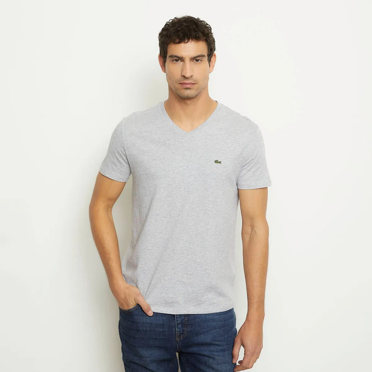 Polera Manga Corta Cuello V Hombre Lacoste