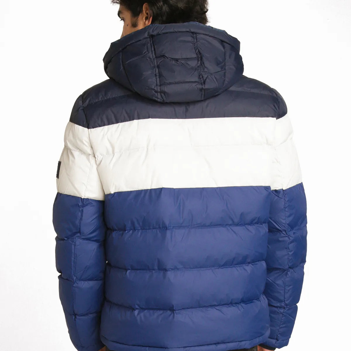 Parka Acolchada Con Gorro Azul Tommy Hilfiger