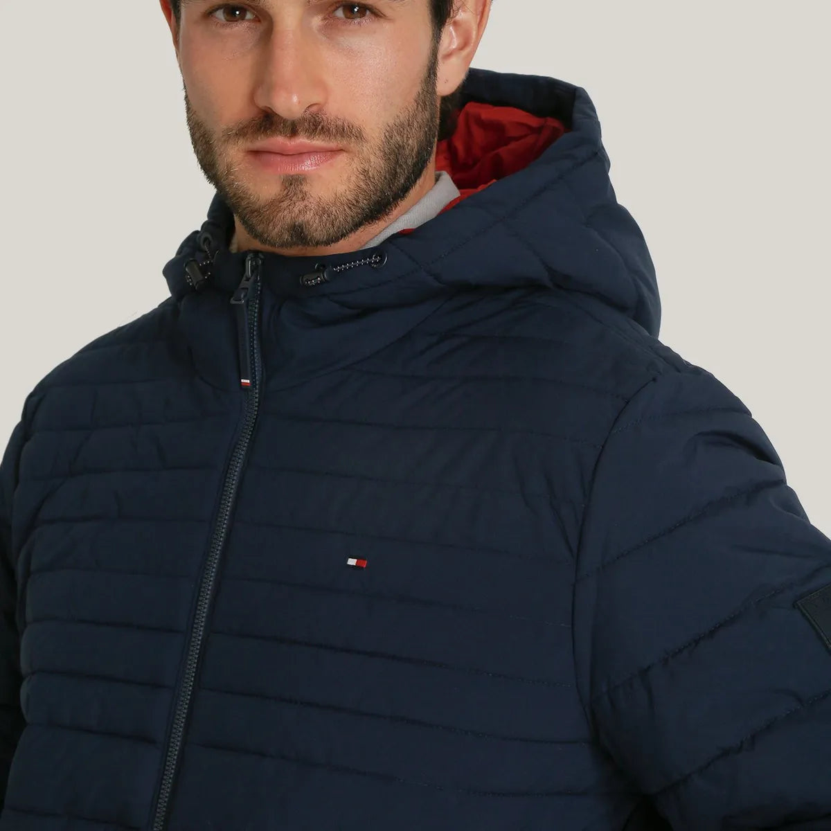 Parka Hoodie Solid Con Cierre Azul Tommy Hilfiger