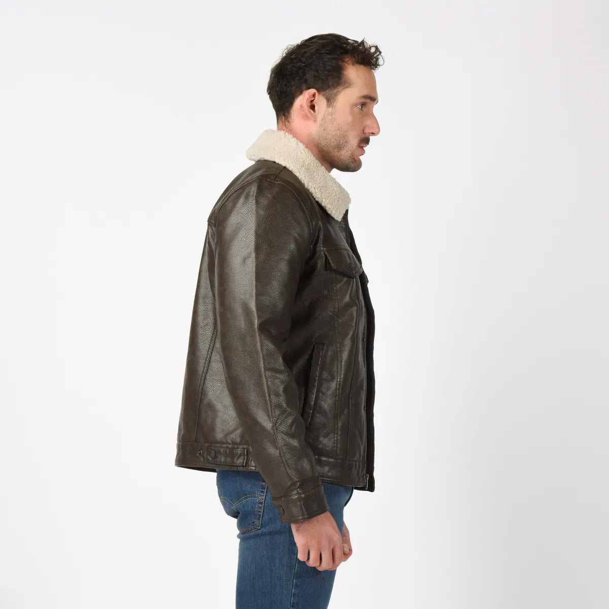 Chaqueta Hombre Sherpa Collar Café Levis