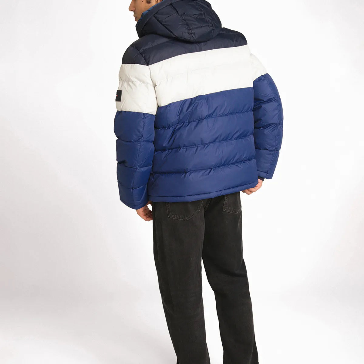 Parka Acolchada Con Gorro Azul Tommy Hilfiger