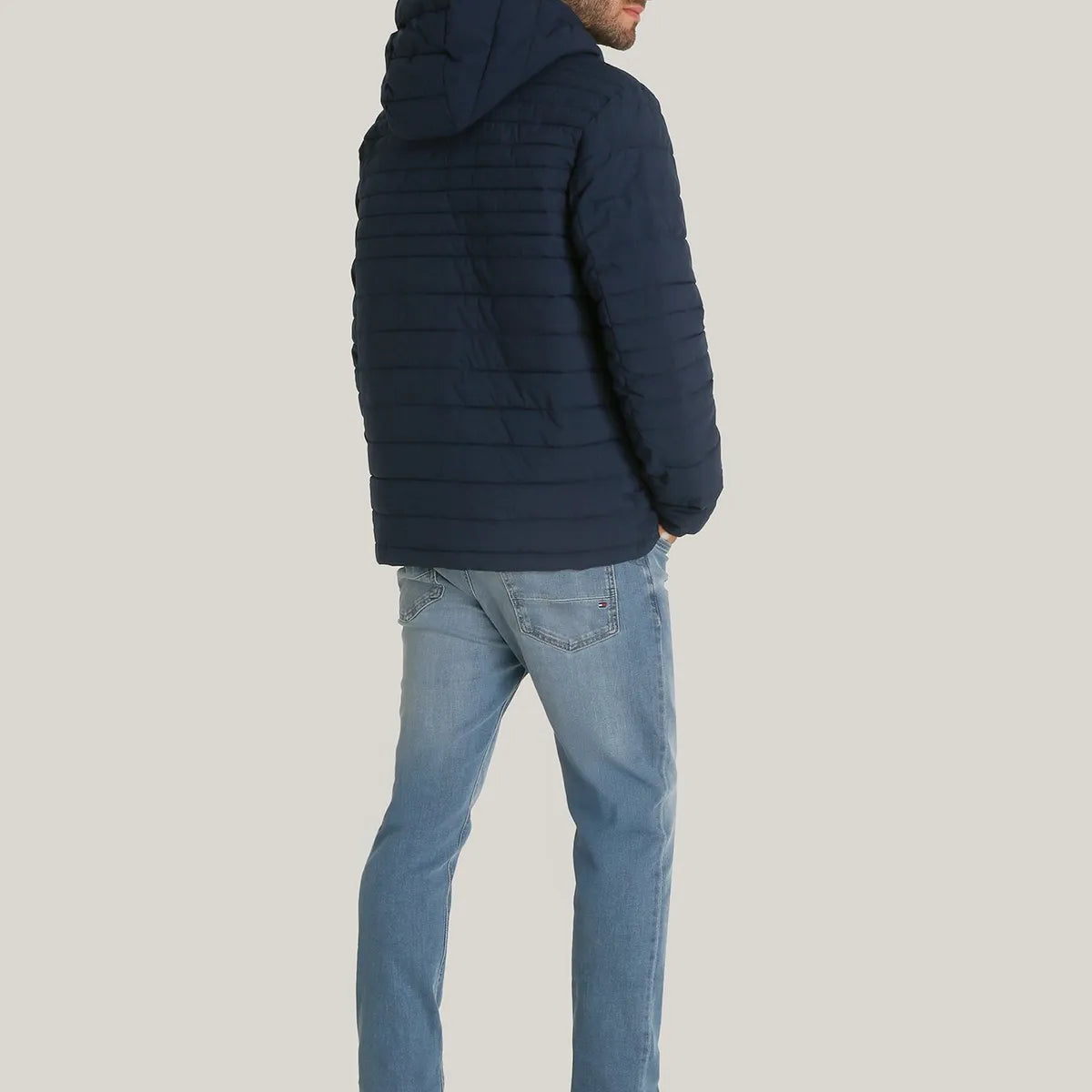 Parka Hoodie Solid Con Cierre Azul Tommy Hilfiger