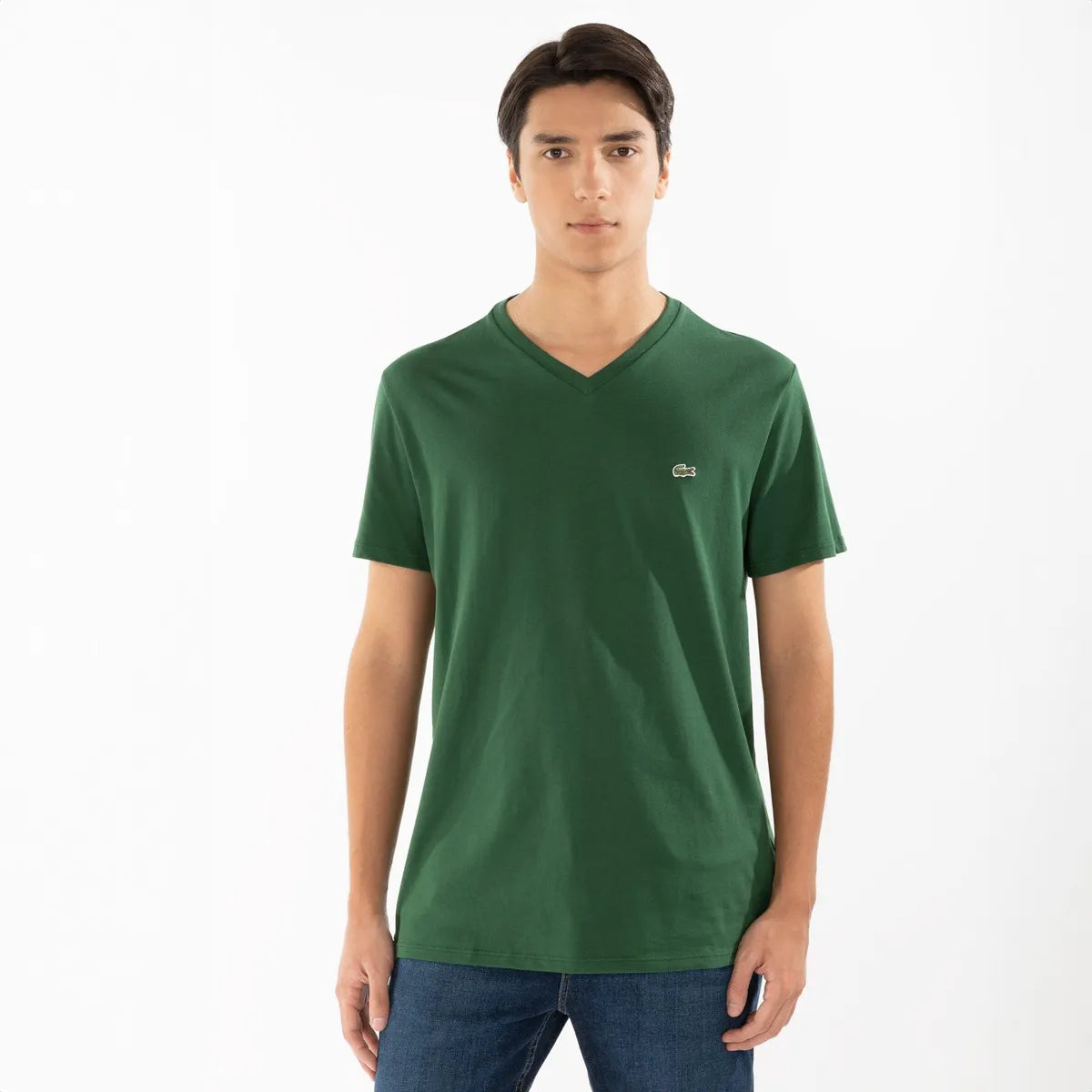 Polera Manga Corta Cuello V Hombre Lacoste